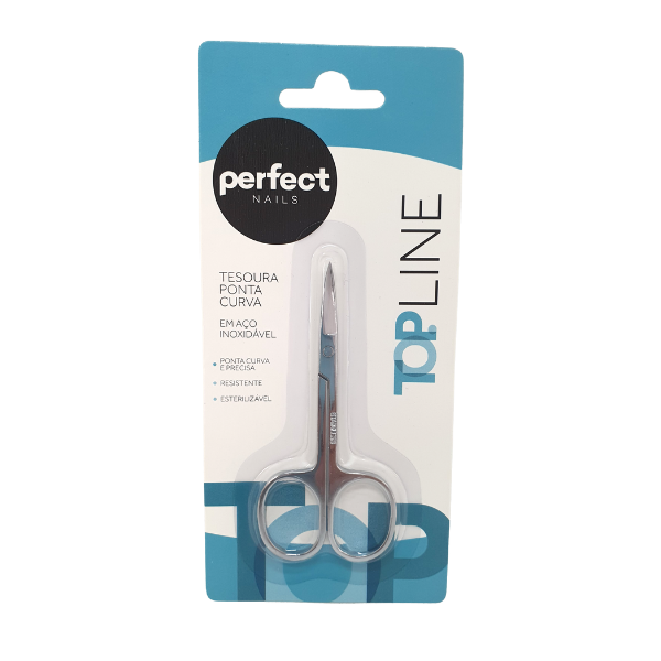 Tesoura Inox Ponta Curva Perfect Nails