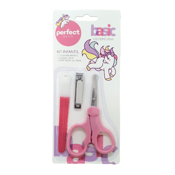 Kit Manicure Infantil cor Rosa Perfect Nails