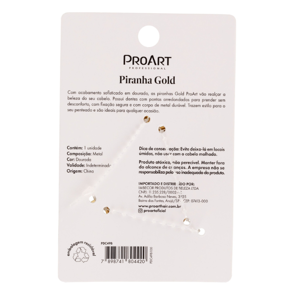 Piranha de Cabelo Gold Concha - ProArt