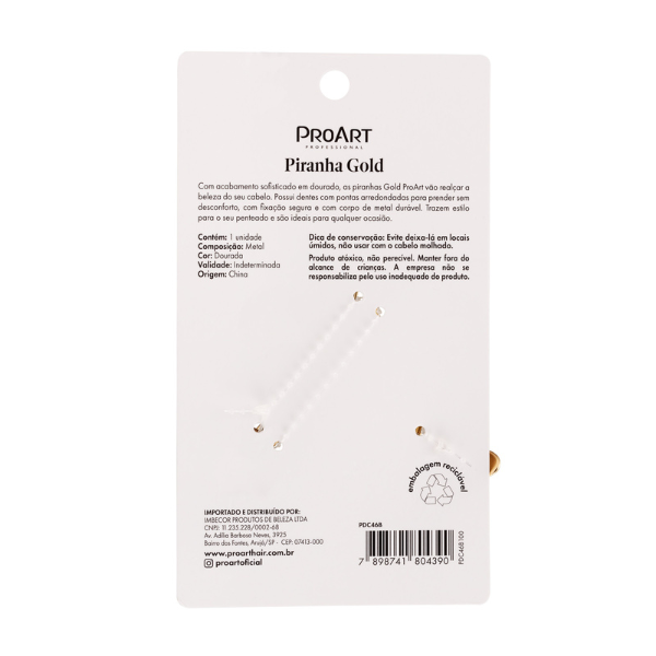 Piranha de Cabelo Gold Borboleta Grande - ProArt