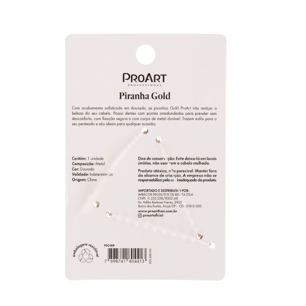 Piranha de Cabelo Gold Meia Lua - ProArt
