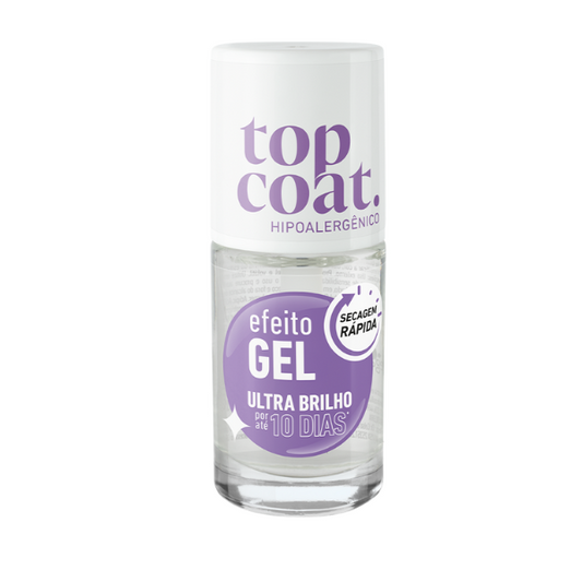 Top Coat Efeito Gel Hipoalergênico – Incolor