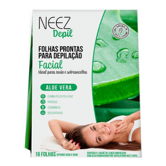 Folhas prontas para depilação facial (16 folhas)
