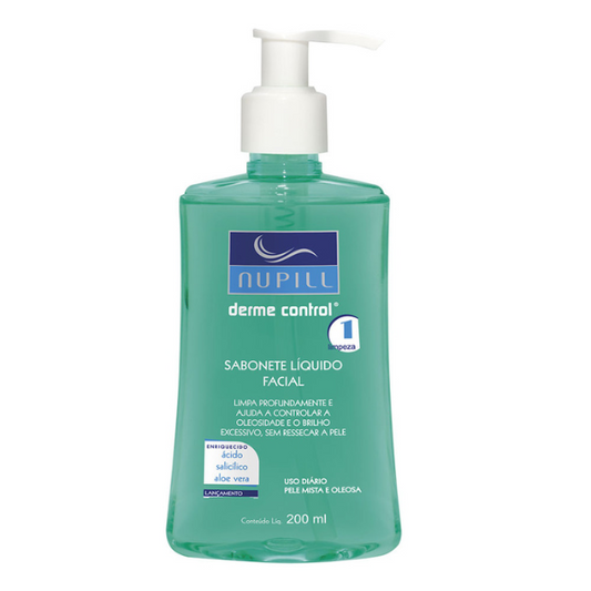 Sabonete líquido facial Nupill Derme Control 200ml - pele mista à oleosa