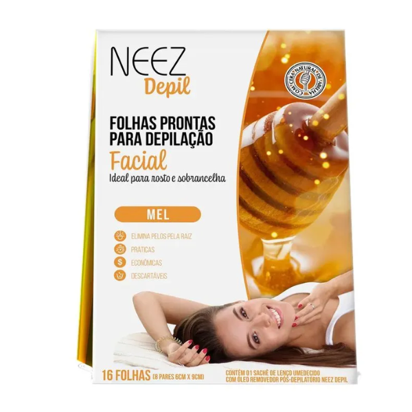 Folhas prontas para depilação facial (16 folhas)
