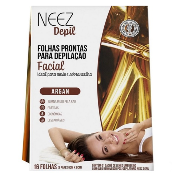 Folhas prontas para depilação facial (16 folhas)