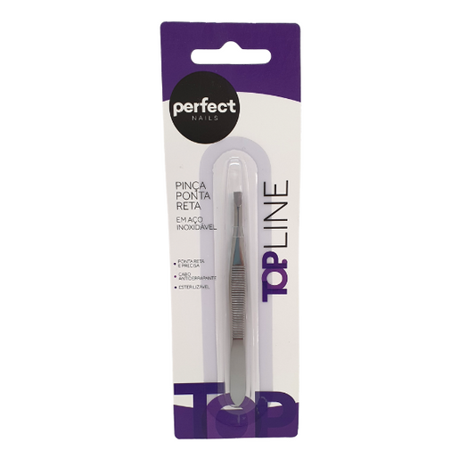 Pinça Inox Ponta Reta Perfect Nails
